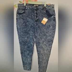 NWT Hybrid 80's Style Acid Wash Jeggings Plus Size